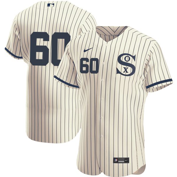 Men Chicago White Sox #60 No Name Cream stripe Dream version Elite Nike 2021 MLB Jerseys